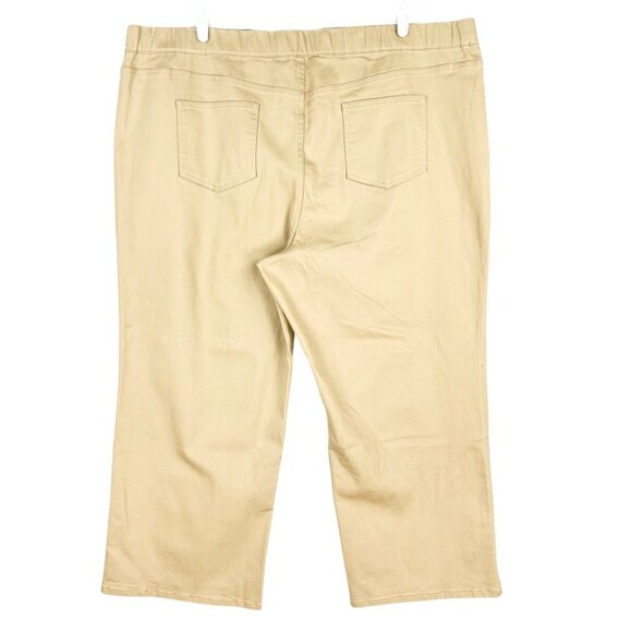 Isaac Mizrahi Women's Stretch Elastic Waist Pull-on Beige Pants Size 28WP NWOT - Picture 2 of 15